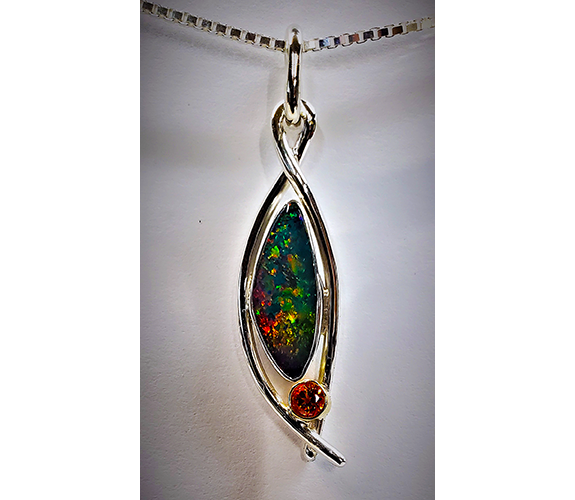 "Opal Doublet and Topaz Pendant" - Jeff Mckenzie